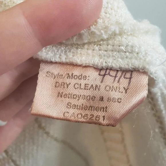 Zonda Nellis Hand-Woven VTG Cardigan Neutral Metallic  ART TO WEAR Slow Fashion - Picture 13 of 17